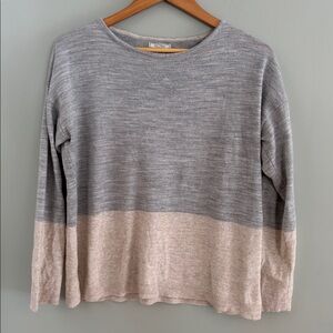 Fat Face Grey Gray and Cream Crew Neck Preppy Sweater Women’s Size 8 Medium M